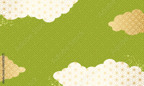 緑・抹茶・金色　和柄　高級感のある背景　敬老の日