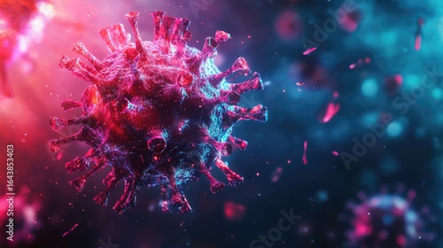 electron zooming into virus cell