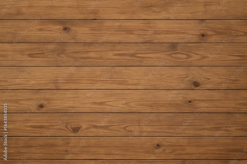 Fototapeta premium Natural wooden plank background with warm brown tone, seamless texture for design, flooring, wall paneling, or rustic decoration, ideal for product mockup, interior design projects, website background