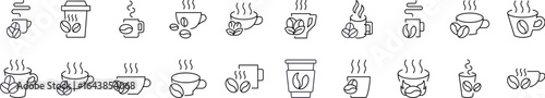 Drinks Icon Set. Contains Icons of Cup of Coffee for Graphics, Concept, Apps