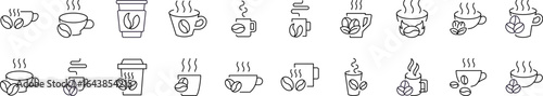 Drinks Icon Collection. Contains Icons of Cup of Coffee for Graphics, Concept, Apps