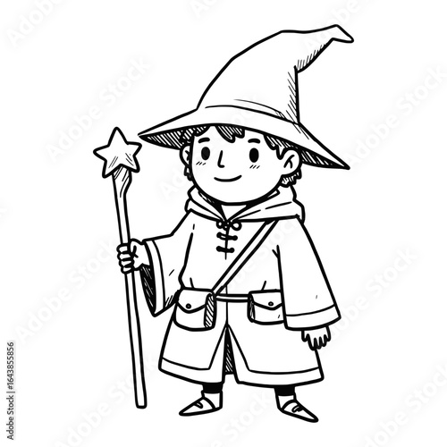 Medieval Wizard Male Boy Magician Witch Character