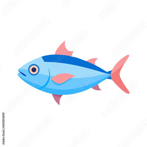 Stylized illustration of a tuna fish on black background