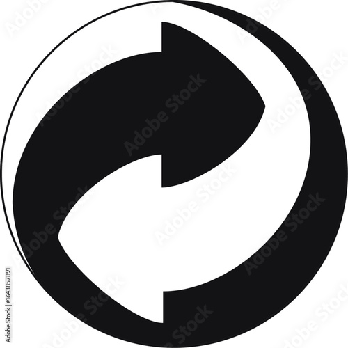 Simbolo di riciclo minimalista in bianco e nero