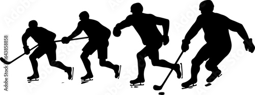 "Hockey Team Silhouette – Players Celebrating Victory Vector" bundle