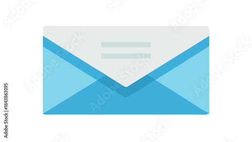 Simple blue envelope icon with paper insert