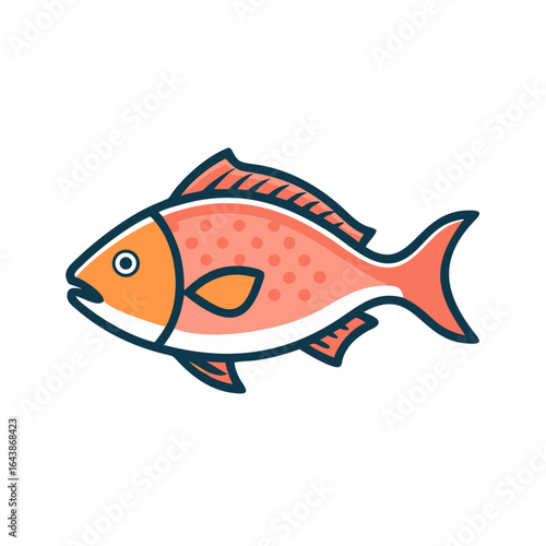 Simple illustration of a fish on a black background