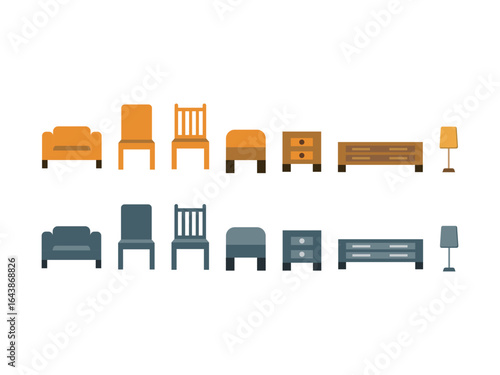 家具のイラストのセット