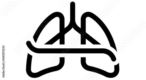 Lungs wellness icon for mindful breathing concept