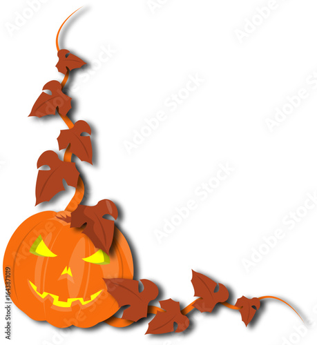 Paper Cut Illustration of a Halloween Jack O Lantern