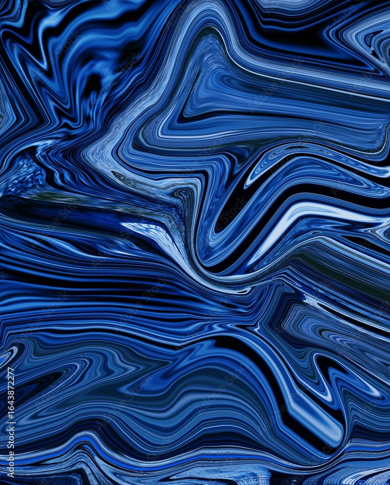 Obraz premium Deep Blue Liquid Swirl – Hypnotic Abstract Fluid Texture Abstract fluid texture with rich deep blue and black tones, creating a hypnotic swirling motion. Perfect for backgrounds, graphic design, print