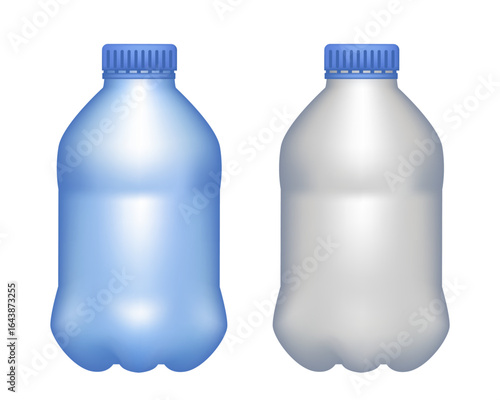 Plastic water bottle. Vector 3d clipart isolated on white background
