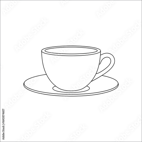 Classic cup and saucer illustration isolated on white background isolated on transparent background