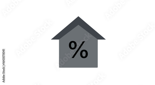 House Icon with Upward Arrow and Percentage Symbol