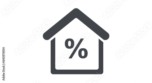 House Icon with Upward Arrow and Percentage Symbol