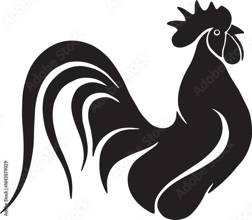 Wallpaper Mural Elegant Black Rooster Silhouette Vector Illustration Symbol of Farm and Countryside Living Perfect for Logos and Graphic Designs with Clean Lines and a Modern Aesthetic Torontodigital.ca