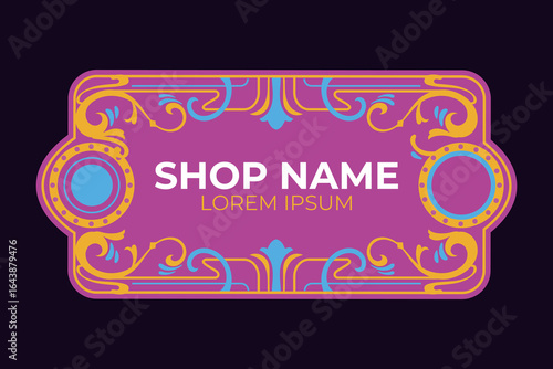 Fileteado Style Border Template Vector with flourish ornate