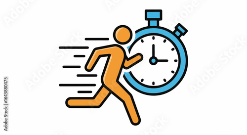 Running Against Time Illustration Concept