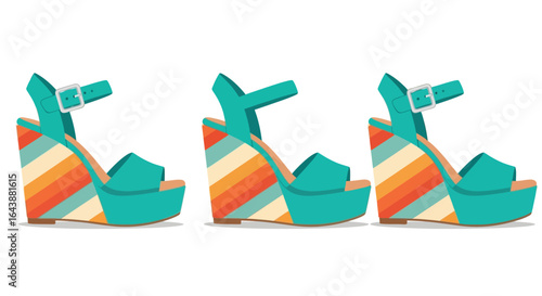Shop stylish turquoise wedge sandals platform heel fashion shoes