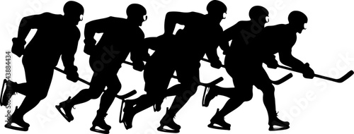 Hockey Team Silhouette – Players Celebrating Victory Vector" bundle