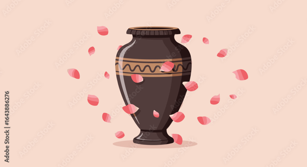 Fototapeta premium A cracked vase with flowers blooming from it.