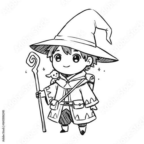 Medieval Wizard Male Boy Magician Witch Character