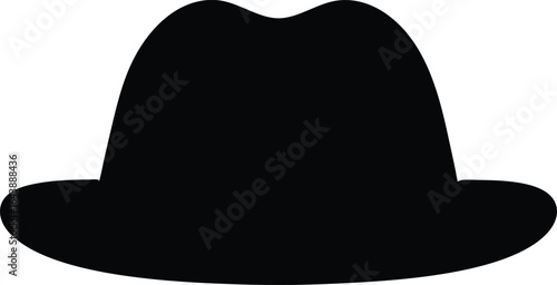 Fedora hat silhouette vector, fedora hat icon vector