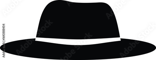 Fedora hat silhouette vector, fedora hat icon vector
