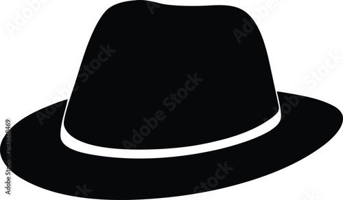 Fedora hat silhouette vector, fedora hat icon vector