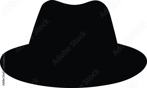 Fedora hat silhouette vector, fedora hat icon vector
