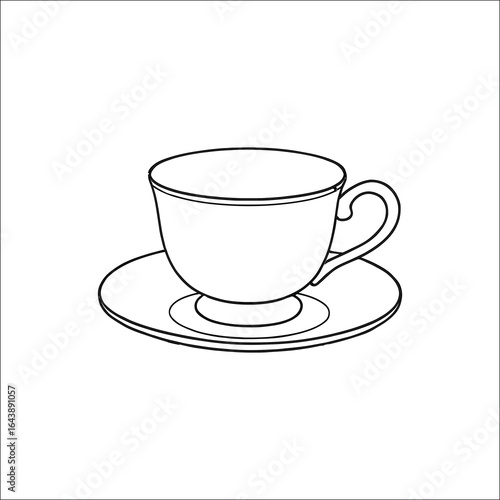 Decorative saucer graphic design element isolated on white background isolated on transparent background