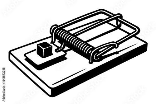 Mouse Trap Vector - Simple Device for Catching Rodents