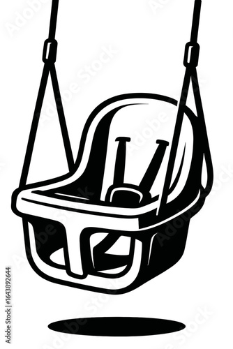 The Toddler's Swing Seat: A Vector Illustration of a Baby Swing, Symbolizing Playgrounds, Happy Childhoods, and Fun Outdoor Leisure