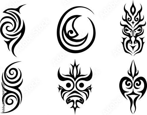 "Maori & Tribal Tattoo Design Bundle – Polynesian-Inspired Vector Set"