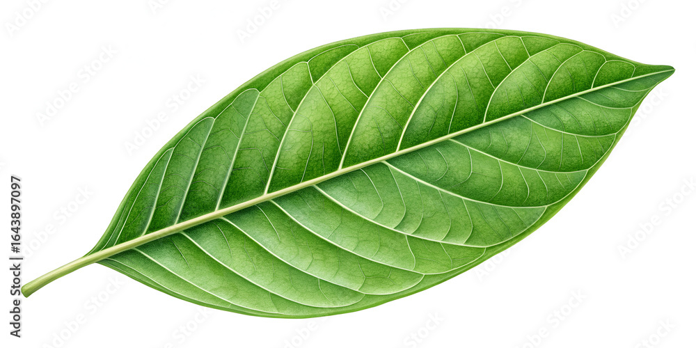 Obraz premium Green leaf isolated on transparent background