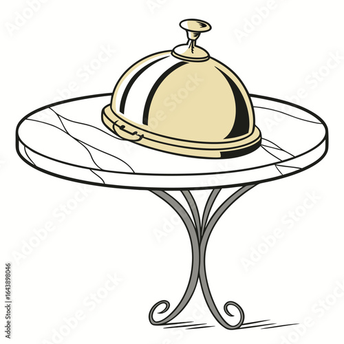 vector illustration of a restaurant cloche