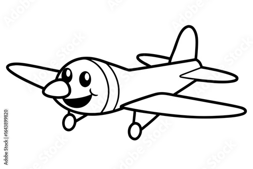 Isolated vector illustration of an airplane, a flying toy model for travel and aviation