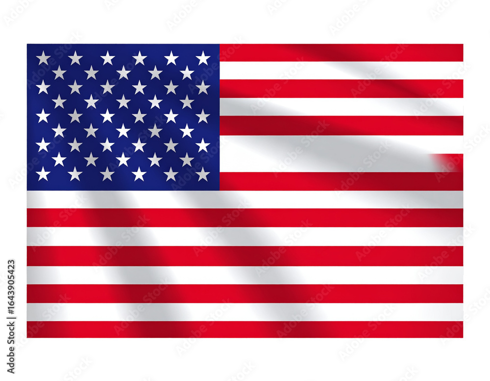 Naklejka premium Flat Vector United States Flag with Clean Design and Accurate Proportions, Transparent Background PNG