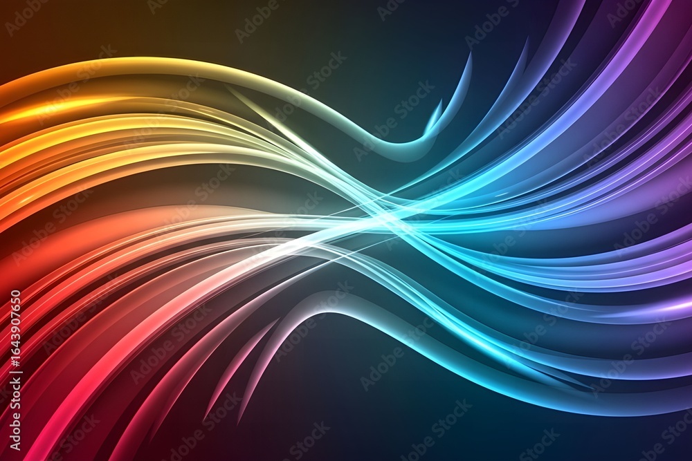 Naklejka premium Vibrant Abstract Digital Art with Flowing Colorful Lines and Modern Elegance