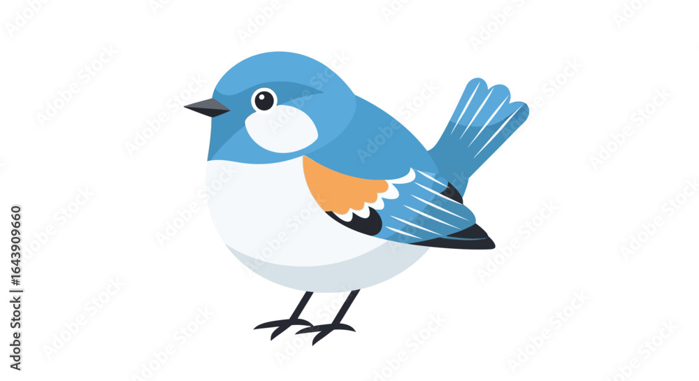 Obraz premium Cute blue bird illustration vector graphic design element