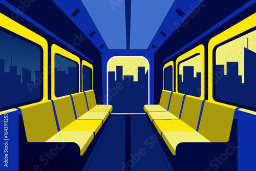 Image of the Interior of an Empty Subway