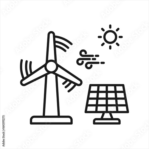 Renewable Energy Outline Icon