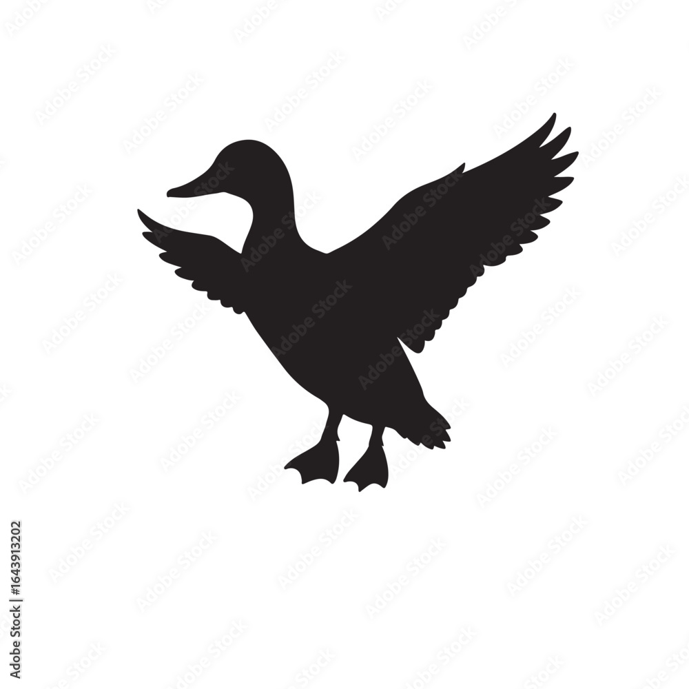 Fototapeta premium Mallard duck silhouette vector illustration