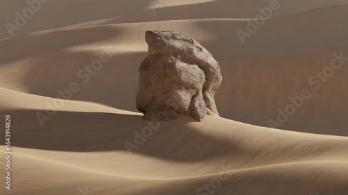 Fototapeta Naklejka Na Ścianę i Meble -  Rock formation in the desert sand dunes on a sunny day