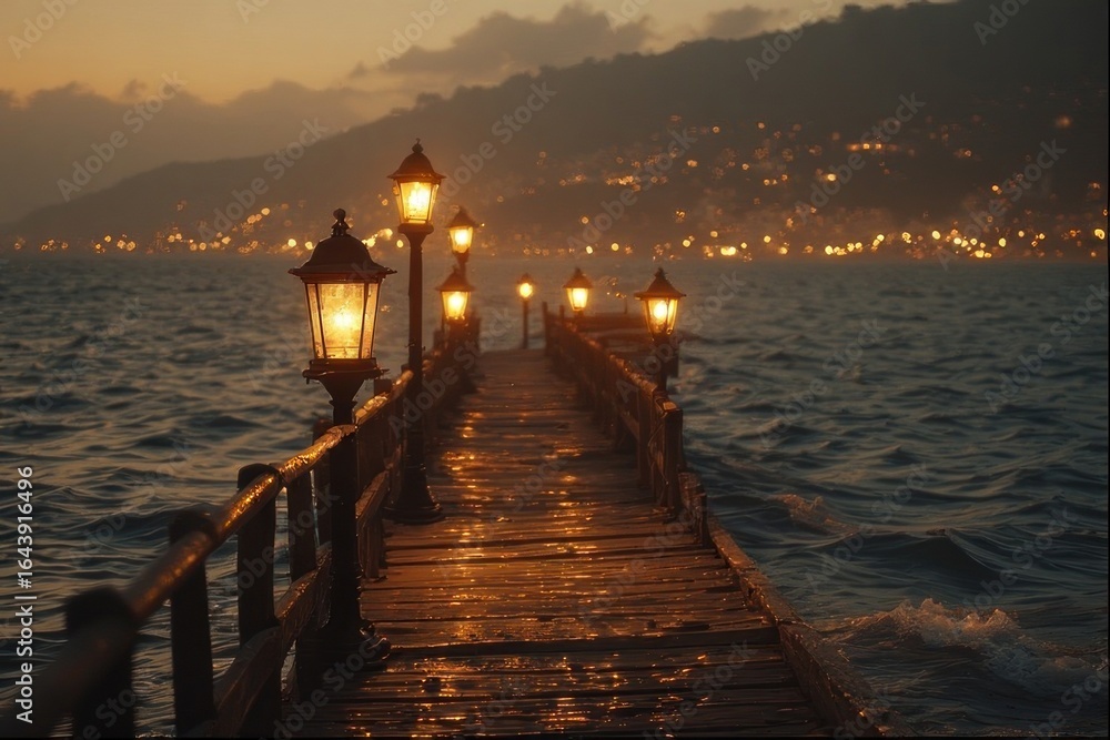 Fototapeta premium pier at sunset