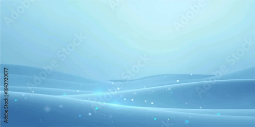 Abstract blue wave background with sky clouds and sunlight