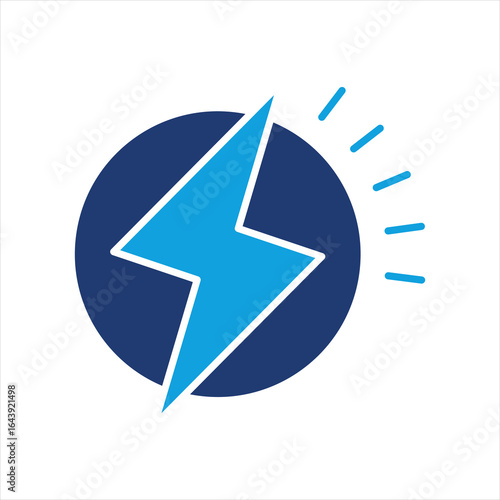 Flash Flat Blue Icon
