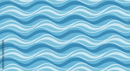 Seamless blue wave pattern with abstract flowing style for contemporary design