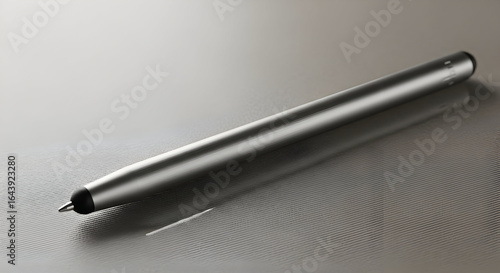 Wallpaper Mural Close-up of a sleek modern silver stylus pen lying on a smooth gray surface ideal for digital drawing writing or touchscreen devices in a professional workspace setting Torontodigital.ca