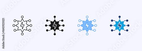 Energy System Icon Set Multiple Style Collection